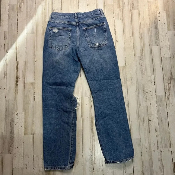 We The Free Women's Distressed High Rise Straight Jeans Blue Size 26 - Picture 3 of 3